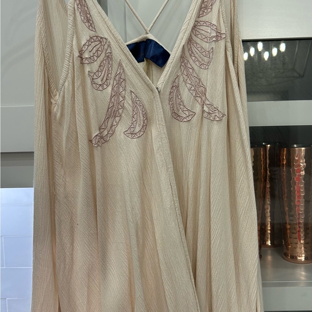 Cream top with Pink Embroidery